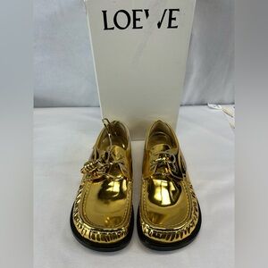 LOEWE
Men's Metallic Calfskin Campo Boat Shoes